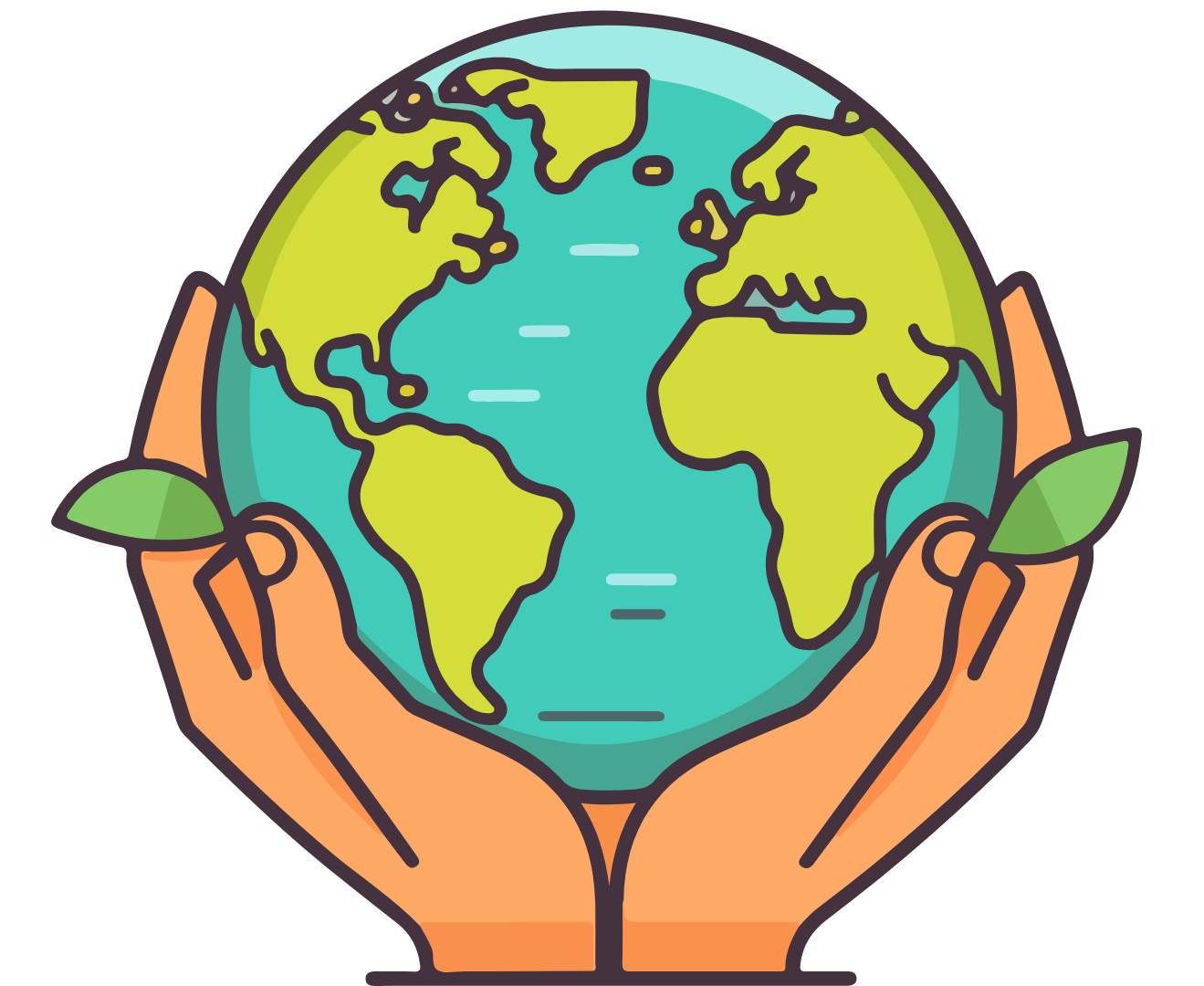 Two nads Holding Earth