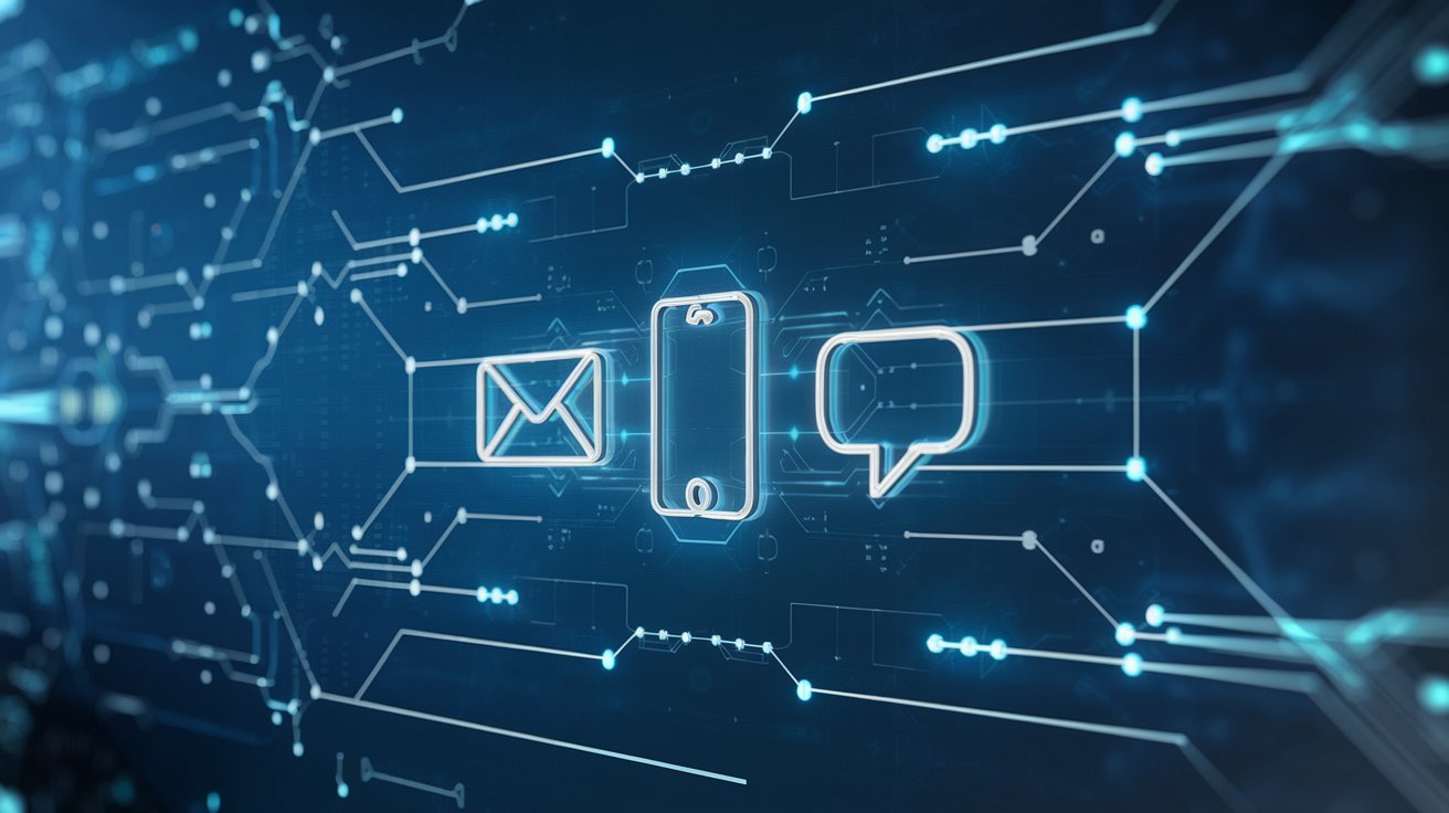 Image with Phone, Mail, and Text Bubble Icons